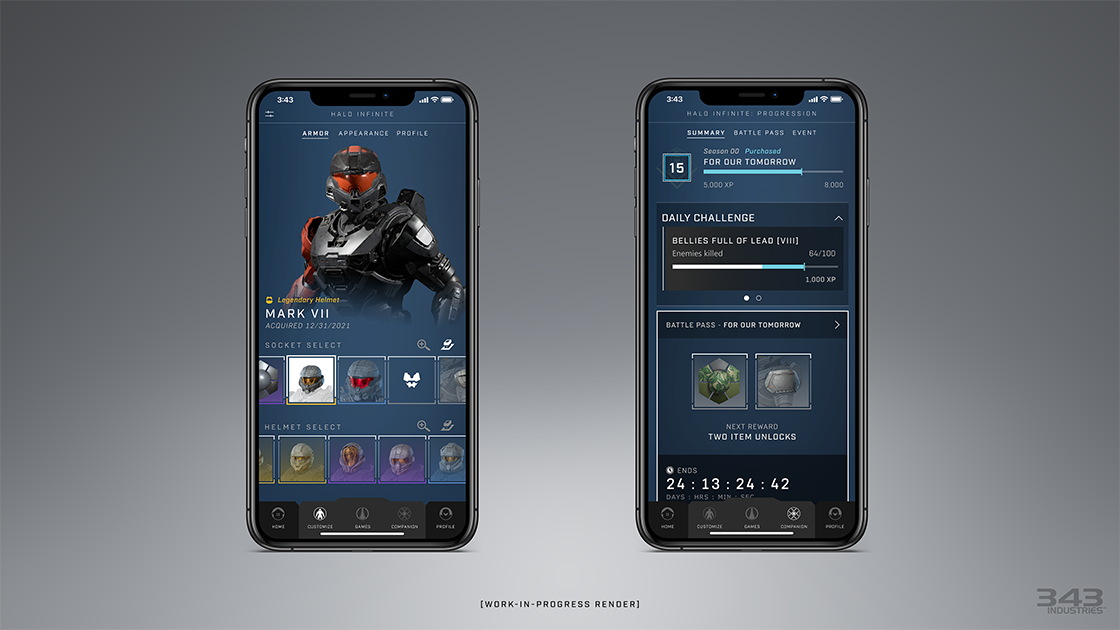 Mobile view of Halo Waypoint