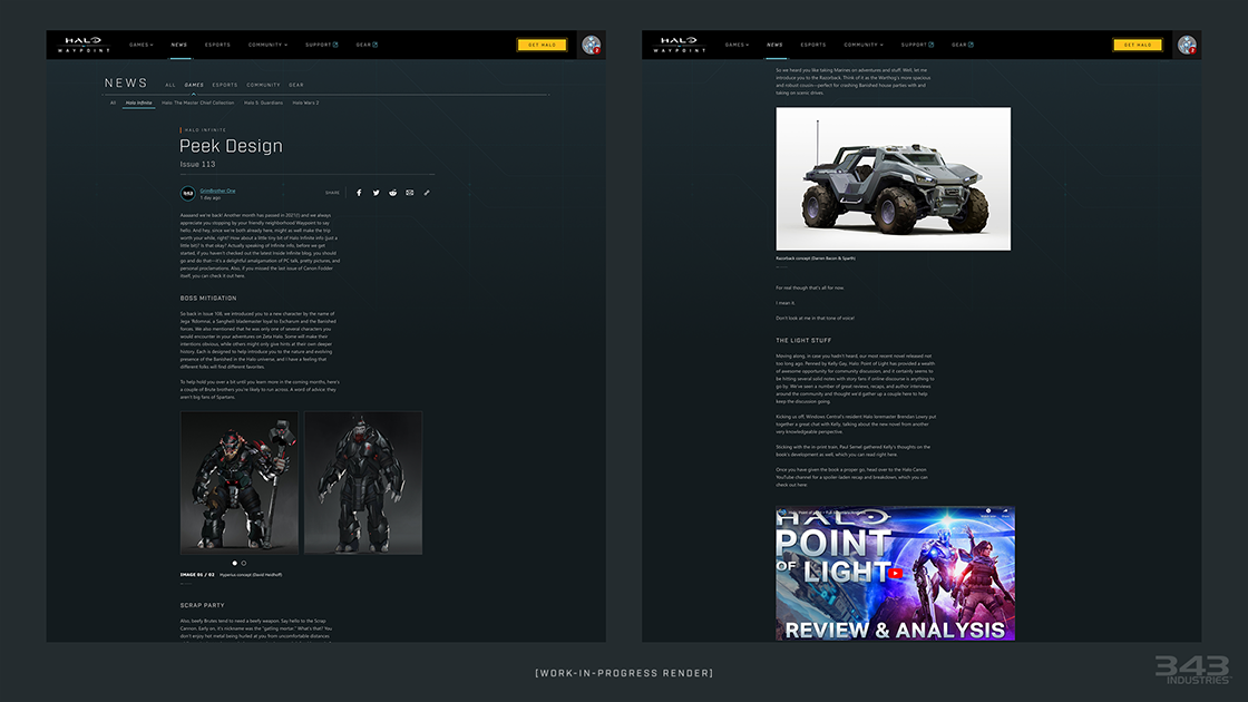 Article view of Halo Waypoint