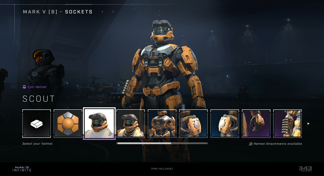 Halo Infinite customization details within the Armor Hall