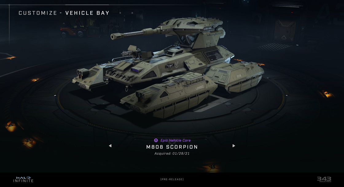 Customization isn't only for armor and weapons - you'll be able to personalize some of your favorite vehicles as well, like the Scorpion above