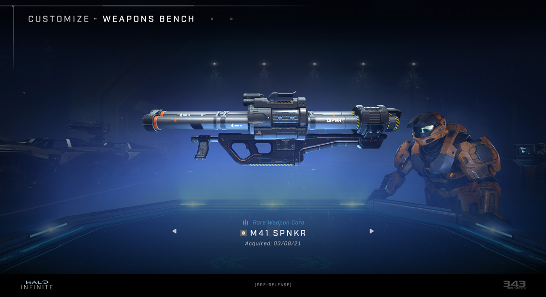 The Weapons Bench, above, offers a closer look at customization elements like coatings and charms