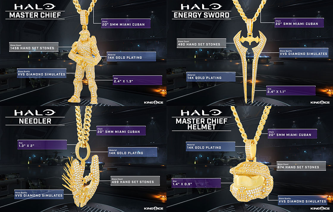 King Ice's Halo Collection of gold necklaces